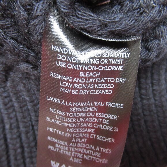 Anthropologie Maeve Mock-Neck Balloon-Sleeve Bow Jumper Sweater Black White XS - Picture 6 of 9